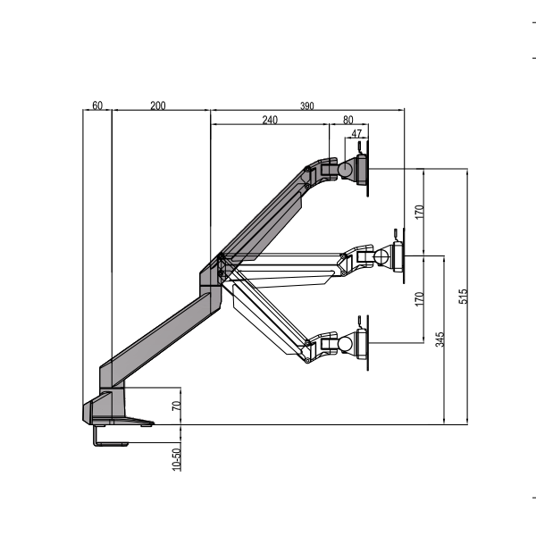 Devia Monitorarm Wit 9 - 21 kg - monitor beugel