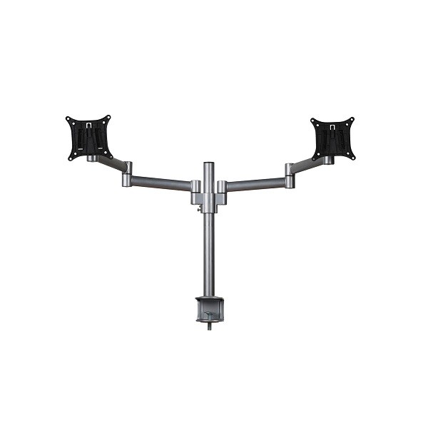 Skylar Double Monitorarm Zilver - monitor beugel