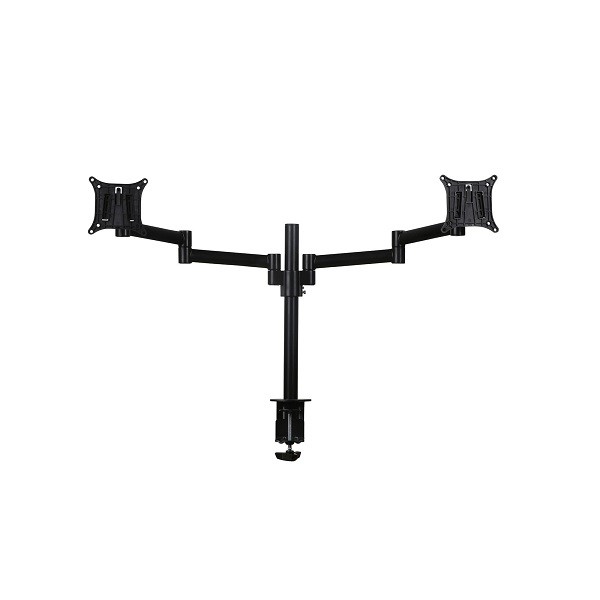 Skylar Double Monitorarm Zwart - monitor beugel